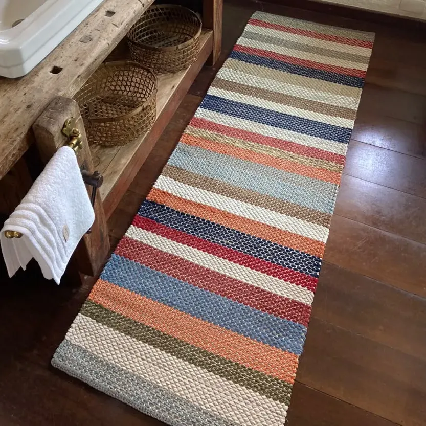 Passadeira Algodão e Sisal Natural Listrada 70 cm x 2,00 m em vista principal