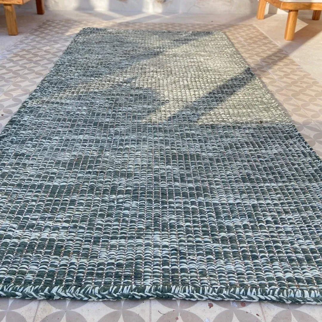 Passadeira Algodão, Chenille e Sisal Natural Verde 1,00 m x 2,00 m em vista principal