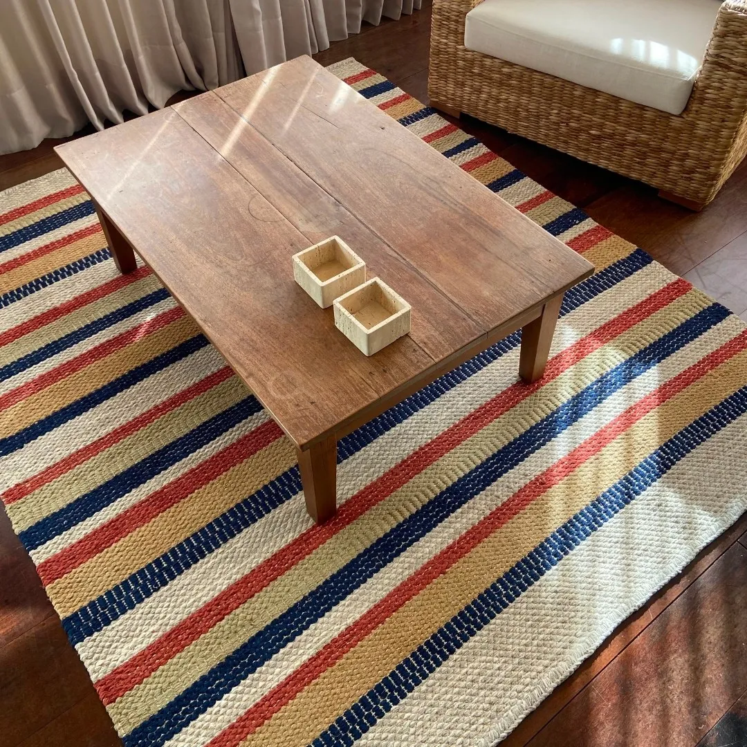 Tapete Algodão, Chenille e Sisal Natural Listrado 1,85 m x 2,25 m em vista principal